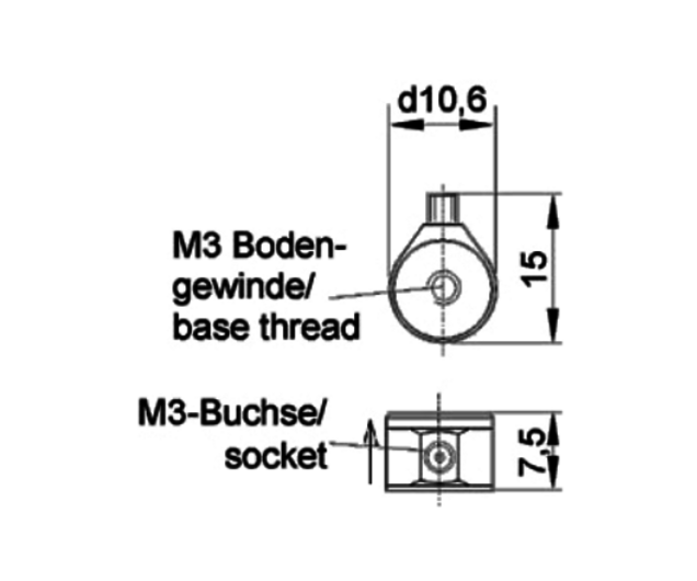 Zeichnung KS93 Miniatur IEPE Beschleunigungssensor