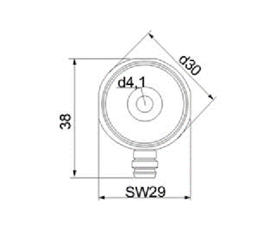 Zeichnung Draufsicht hochempfindlicher Triaxial Beschleunigungssensor KS813