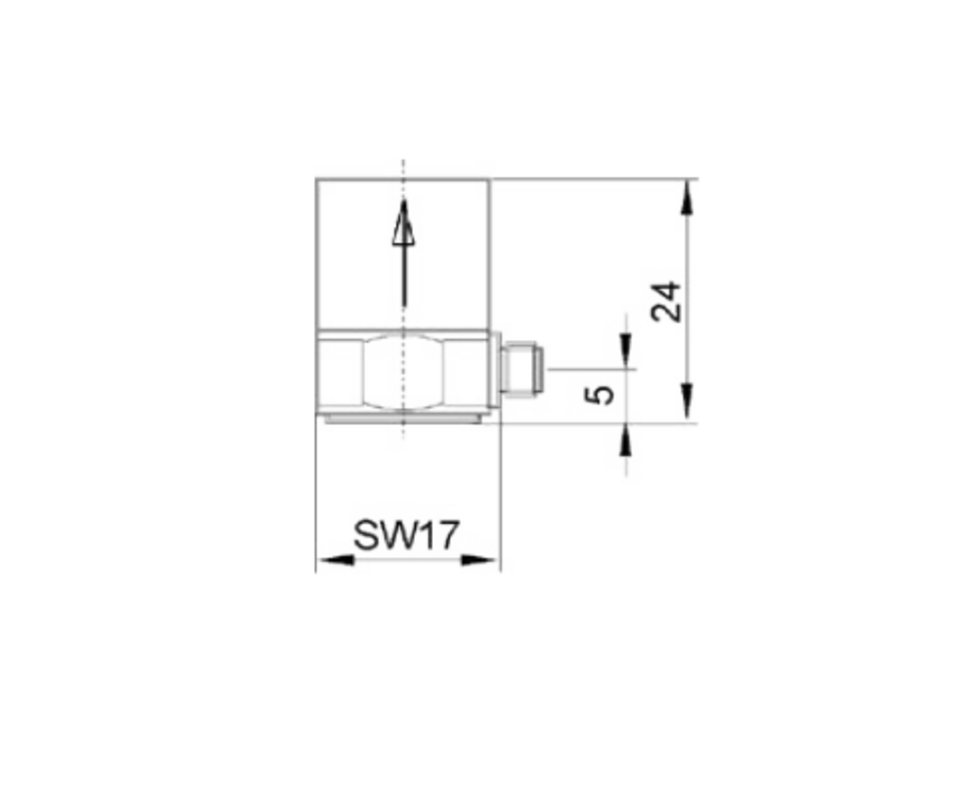Zeichnung KD37 Hochtemperatur  Beschleunigungssensoren mit axialem Kabelabgang