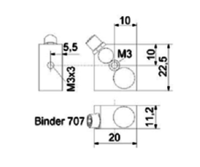 Zeichnung Triaxial Beschleunigungssensor KS943