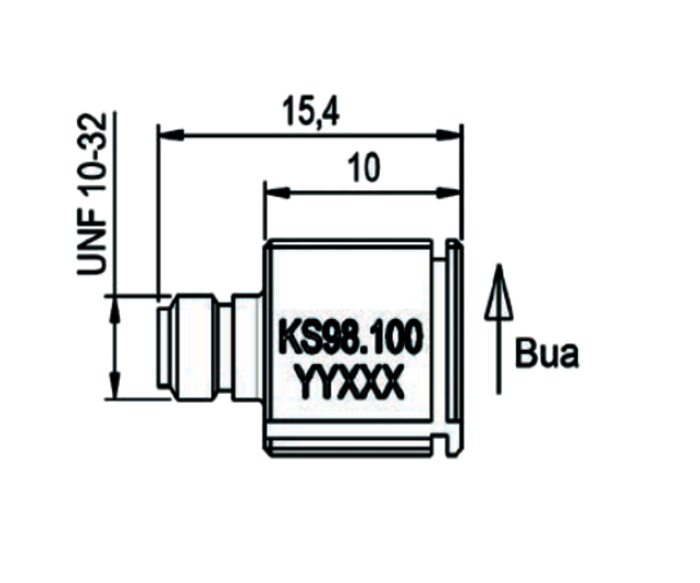 Zeichnung KS98 Miniatur IEPE Beschleunigungssensor
