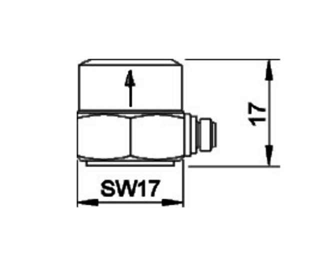 Zeichnung KS57 Industrie Beschleunigungssensoren mit radialem Kabelabgang