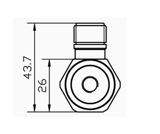 Zeichnung Draufsicht Beschleunigungssensor mit radialem Abgang