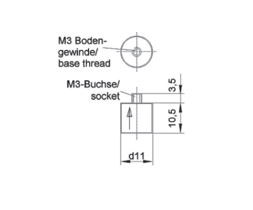 Zeichnung KS94L Low Power IEPE Miniatur Beschleunigungssensor