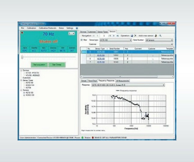 Software für Schwingungskalibrator mit einstellbaren Frequenzen