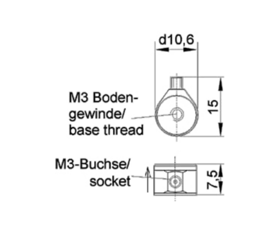 Zeichnung KS93 Miniatur IEPE Beschleunigungssensor