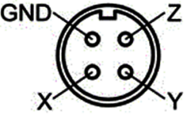 Steckerbelgung Triaxial Beschleunigungssensor KS943