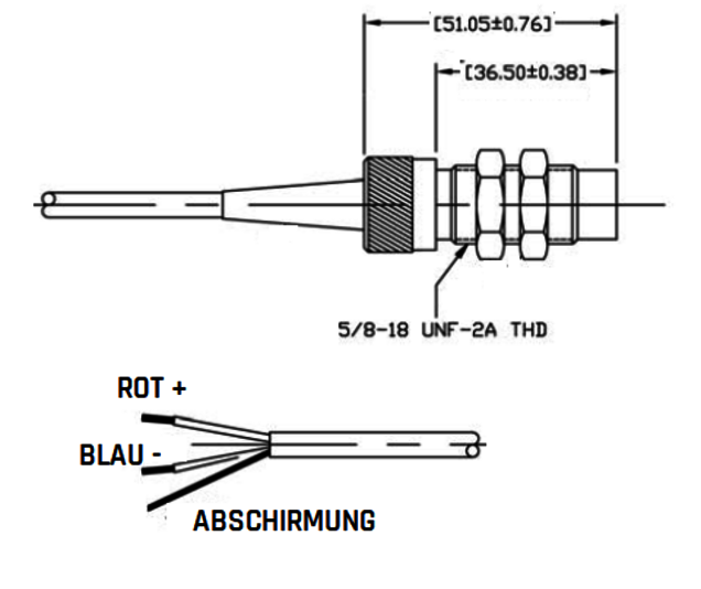 Zeichnung GE200 Zündimpuls Drehzahlsensor mit Anschlussleitung