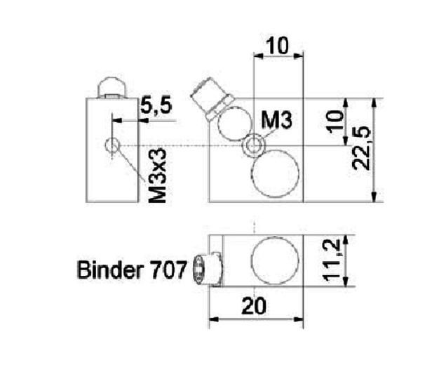 Zeichnung KS943L Low Power IEPE Beschleunigungssensor