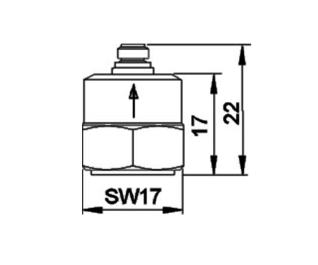 Zeichnung KS56 Industrie Beschleunigungssensoren mit axialem Kabelabgang