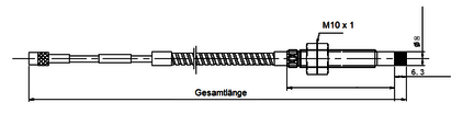 Zeichnung Wellenschwingungssensor PPT-080 mit kurzem Anschlusskabel