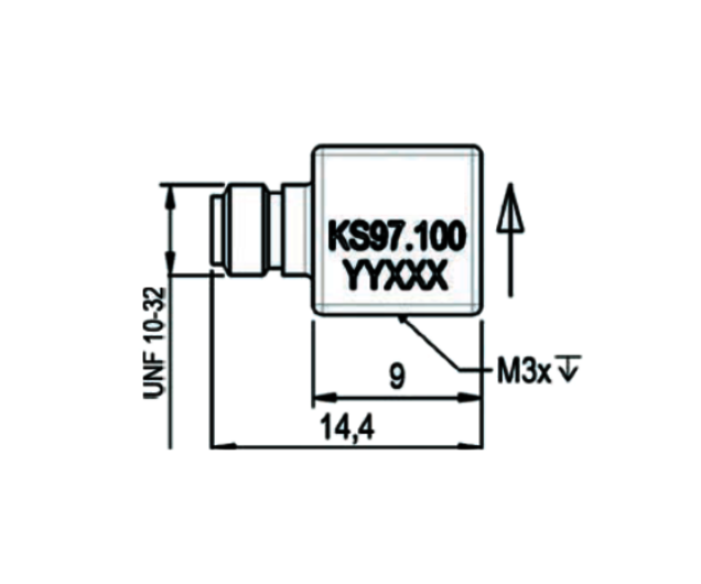 Zeichnung KS97 Miniatur IEPE Beschleunigungssensor