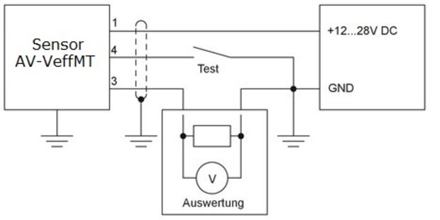 elektrische Verschaltung des Schwingungstransmitter mit Selbsttest