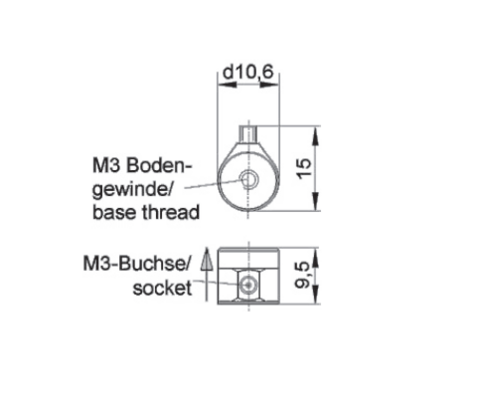 Zeichnung KS95 Miniatur IEPE Beschleunigungssensor