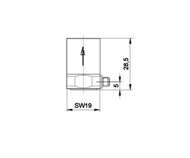 Zeichnung KD41 Hochtemperatur  Beschleunigungssensoren mit radialem Kabelabgang