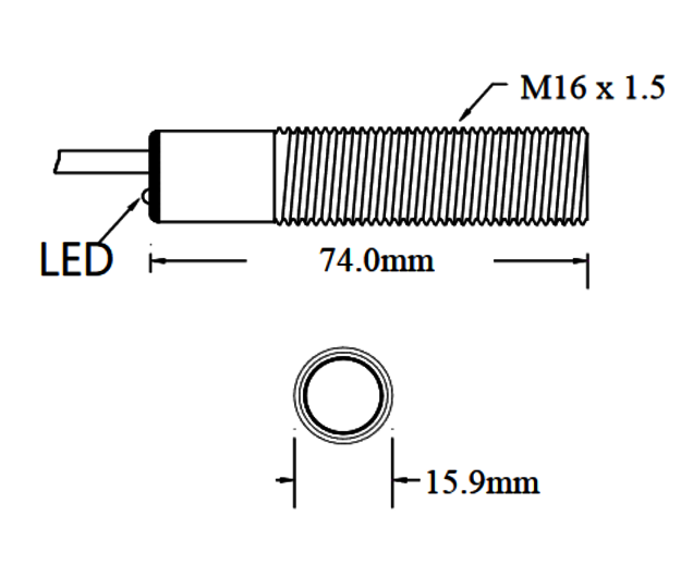 Zeichnung optischer Hochtemperatur LED Drehzahlsensor